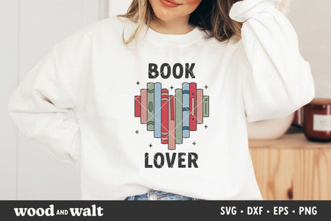 Book Lover SVG | Bookish Heart PNG | Book Club Design SVG Wood And Walt 