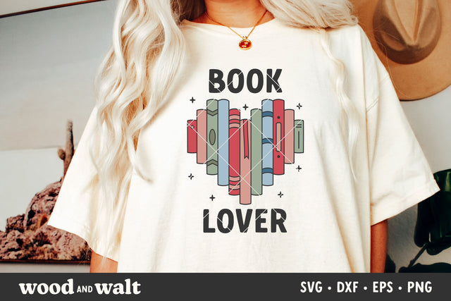 Book Lover SVG | Bookish Heart PNG | Book Club Design SVG Wood And Walt 