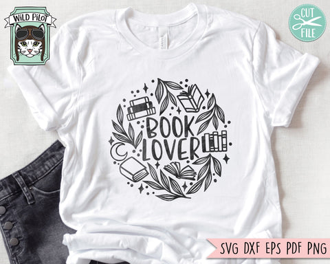 Book Lover SVG, Books SVG, Reading SVG, Mystical svg, Hand Lettered svg, Magical svg, Librarian svg, Fantasy svg, Reading png, Leaves svg SVG Wild Pilot 