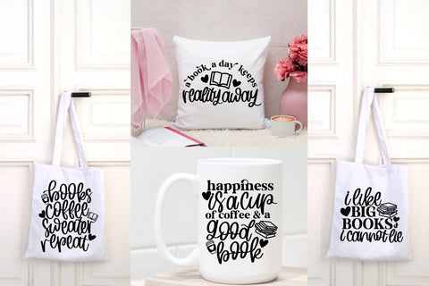 Book lover svg bundle, book quotes svg, librarian svg, reading svg bundle, bookworm svg, book shirts svg, book mug svg, hand lettered svg SVG AnitaAlyiaLettering 