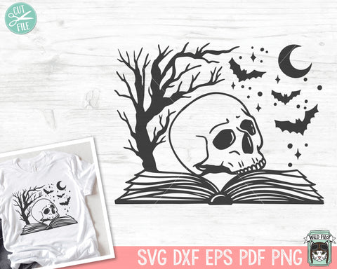 Book Lover SVG, Skull SVG, Halloween Books SVG, Books svg, Horror svg, Book Club svg, Reading svg, Librarian svg, Teacher svg, Library svg SVG Wild Pilot 
