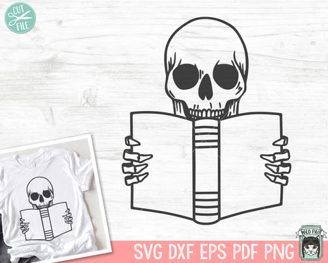 Book Lover SVG, Skull SVG, Halloween Books SVG, Books svg, Horror svg, Book Club svg, Reading svg, Librarian svg, Teacher svg, Library svg SVG Wild Pilot 