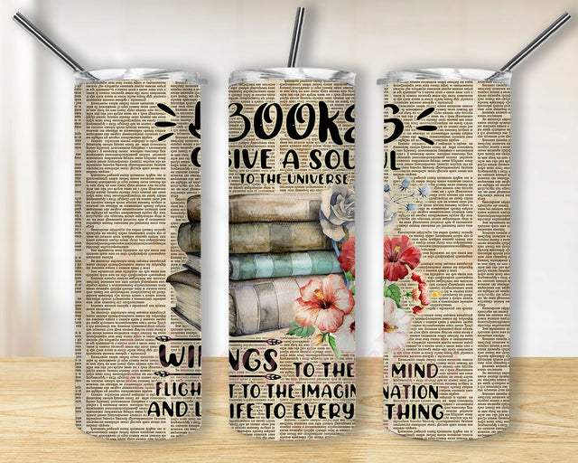 Book Lover Tumbler, 20oz Skinny Tumbler Sublimation Designs, PNG Digital Download, Book Quotes Sublimation BouDesign 