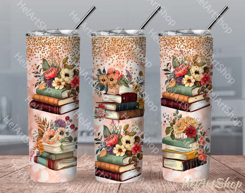 Book Lover Tumbler PNG Sublimation, Skinny Tumbler PNG Sublimation _HelArtShop_ 