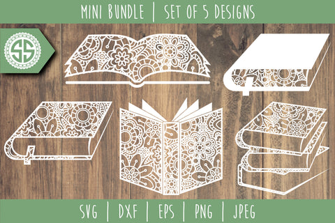 Book Mandala Zentangle Mini Bundle - Set of 5 SVG SavoringSurprises 