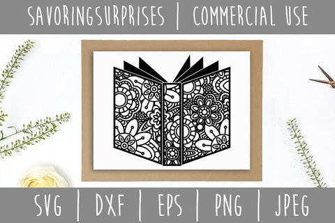 Book Mandala Zentangle SVG SavoringSurprises 