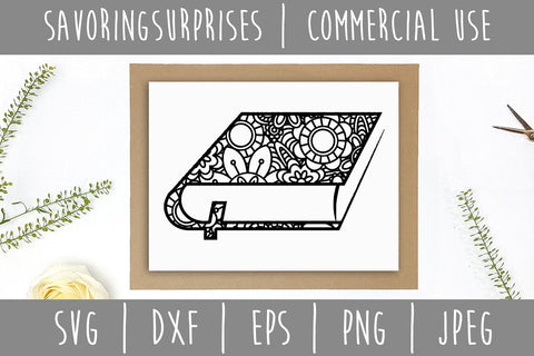 Book Mandala Zentangle SVG SavoringSurprises 