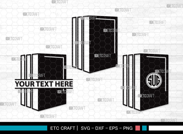 Book Monogram SVG | Book Club Svg | Stacked Books Svg | Open Book Svg | School Book Svg | Stack Of Books Svg | Library Svg | Book Monogram SVG ETC Craft 