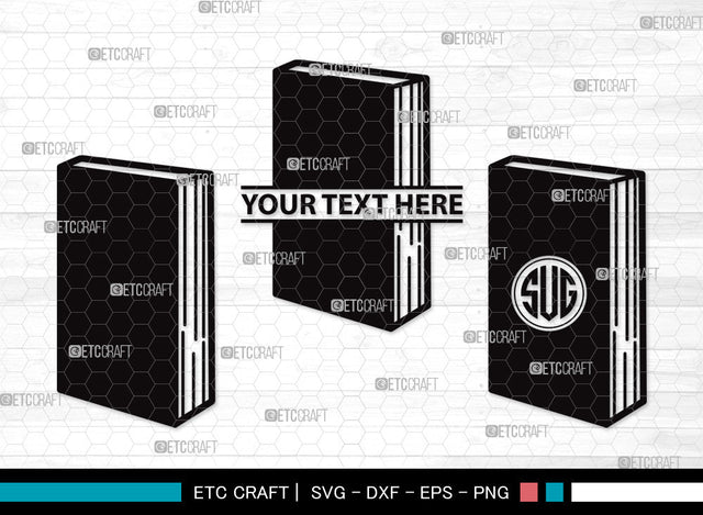 Book Monogram SVG | Book Club Svg | Stacked Books Svg | Open Book Svg | School Book Svg | Stack Of Books Svg | Library Svg | Book Monogram SVG ETC Craft 