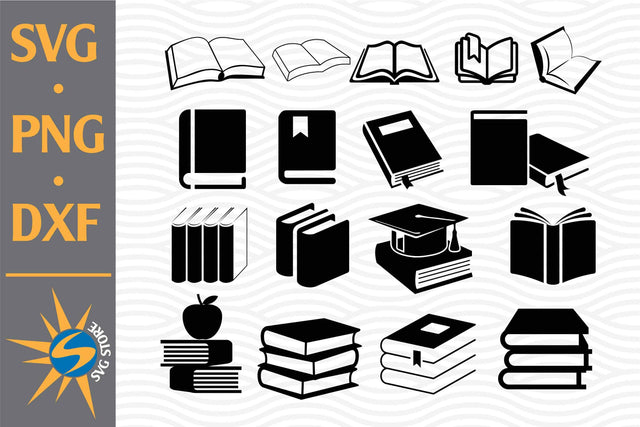 Book Silhouette SVG, PNG, DXF Digital Files Include SVG SVGStoreShop 