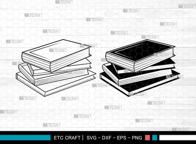 Book SVG, Stacked Books Svg, Open Book Svg, School Book Svg, Stack Of Books Svg, Library Svg, Book Svg SVG ETC Craft 