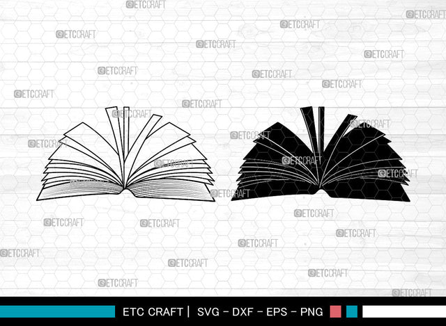 Book SVG, Stacked Books Svg, Open Book Svg, School Book Svg, Stack Of Books Svg, Library Svg, Book Svg SVG ETC Craft 