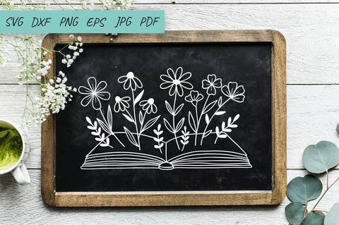 Book with Flowers SVG File, Book lover SVG, Bouquet SVG SVG Irina Ostapenko 