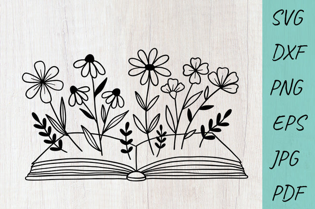 Book with Flowers SVG File, Book lover SVG, Bouquet SVG SVG Irina Ostapenko 