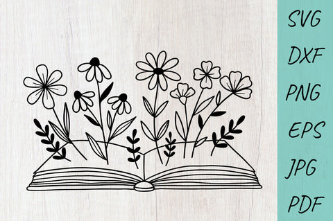 Book with Flowers SVG File, Book lover SVG, Bouquet SVG SVG Irina Ostapenko 