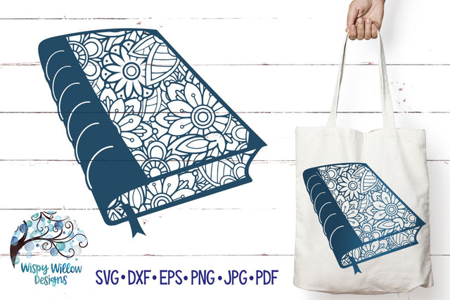 Book Zentangle SVG SVG Wispy Willow Designs 