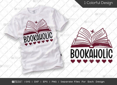Bookaholic SVG Cut File | Librarian Svg | Book Nerd Svg | Bookish Svg | Book Lover Svg | Reading Svg | Reading Quote Svg SVG ETC Craft 