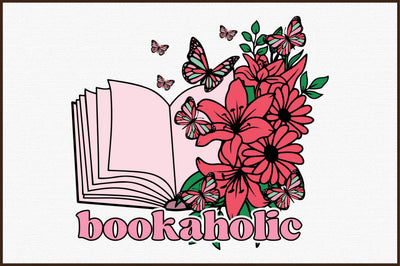 Bookaholic,Book Lovers flower's Sublimation Sublimation designartist 