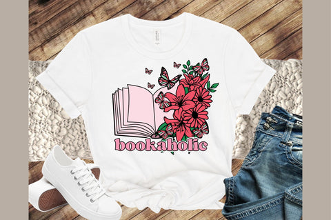 Bookaholic,Book Lovers flower's Sublimation Sublimation designartist 