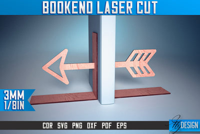 Bookend Laser Cut SVG | Book Laser Cut SVG Design | CNC Files SVG Fly Design 