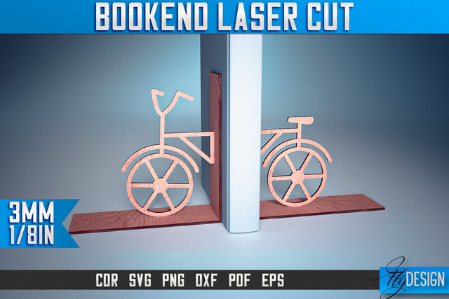 Bookend Laser Cut SVG | Book Laser Cut SVG Design | CNC Files SVG Fly Design 
