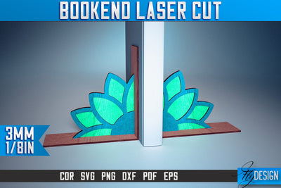 Bookend Laser Cut SVG | Book Laser Cut SVG Design | CNC Files SVG Fly Design 