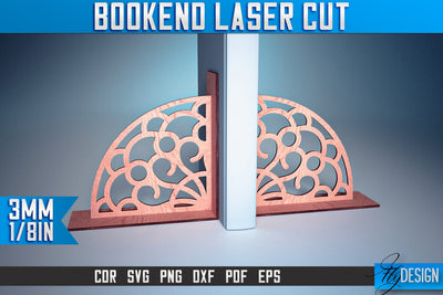 Bookend Laser Cut SVG | Book Laser Cut SVG Design | CNC Files SVG Fly Design 