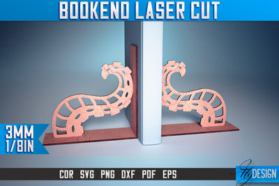 Bookend Laser Cut SVG | Book Laser Cut SVG Design | CNC Files SVG Fly Design 