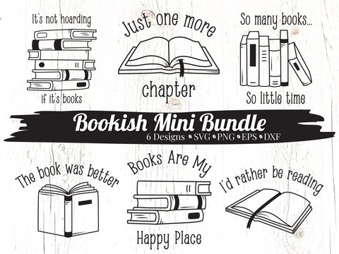 Bookish Mini Set SVG Caffeinated SVGs 