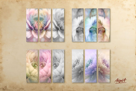 Bookmark bundle. Flowers bookmark sublimation designs PNG Sublimation Angelina Semenova 
