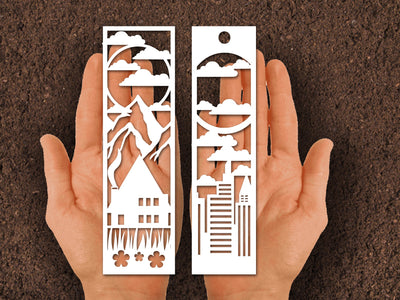 Bookmark House Camp Paper cut SVG Johan Ru designs 