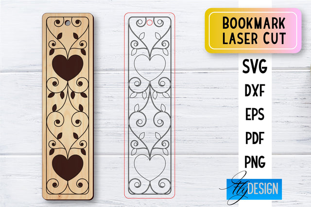 Bookmark Laser Cut SVG | Bookmark SVG Design | CNC Files SVG Fly Design 
