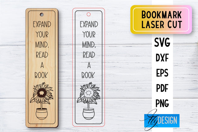 Bookmark Laser Cut SVG | Bookmark SVG Design | CNC Files SVG Fly Design 