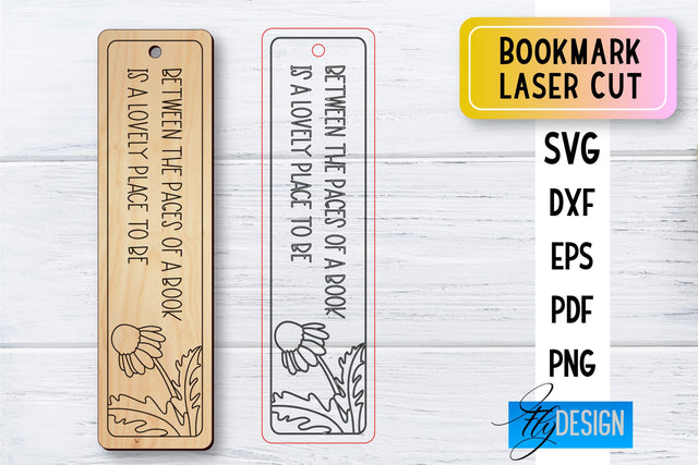 Bookmark Laser Cut SVG | Bookmark SVG Design | CNC Files SVG Fly Design 