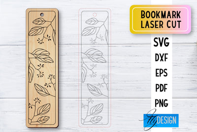 Bookmark Laser Cut SVG | Bookmark SVG Design | CNC Files SVG Fly Design 