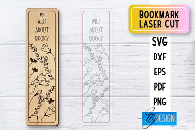 Bookmark Laser Cut SVG | Bookmark SVG Design | CNC Files SVG Fly Design 