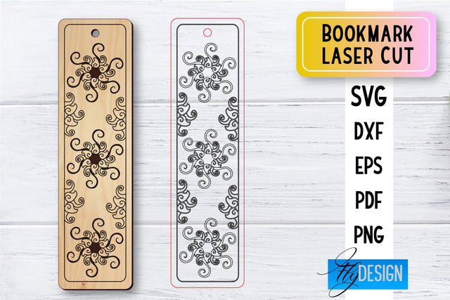 Bookmark Laser Cut SVG | Bookmark SVG Design | CNC Files SVG Fly Design 