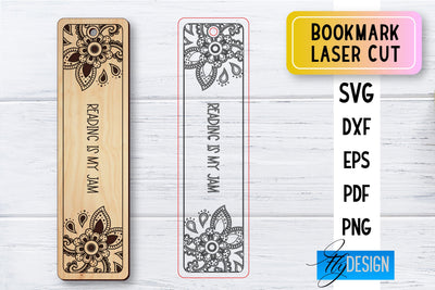 Bookmark Laser Cut SVG | Bookmark SVG Design | CNC Files SVG Fly Design 