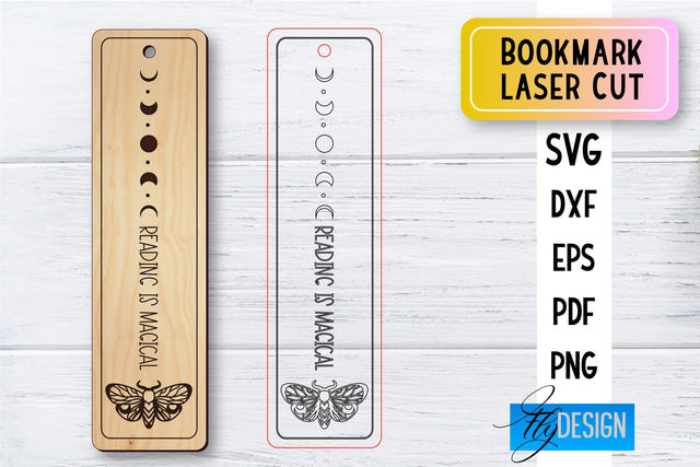 Bookmark Laser Cut SVG | Bookmark SVG Design | CNC Files SVG Fly Design 
