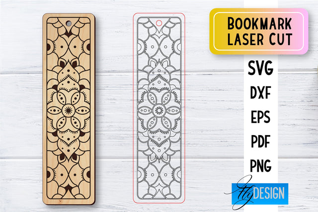 Bookmark Laser Cut SVG | Bookmark SVG Design | CNC Files SVG Fly Design 