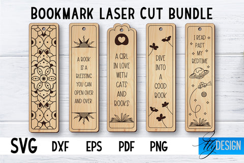 Bookmark Laser Cut SVG | Bookmark SVG Design | CNC Files SVG Fly Design 