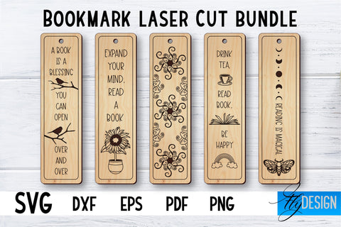 Bookmark Laser Cut SVG | Bookmark SVG Design | CNC Files SVG Fly Design 