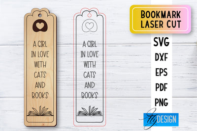 Bookmark Laser Cut SVG | Bookmark SVG Design | CNC Files SVG Fly Design 