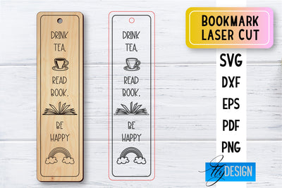 Bookmark Laser Cut SVG | Bookmark SVG Design | CNC Files SVG Fly Design 