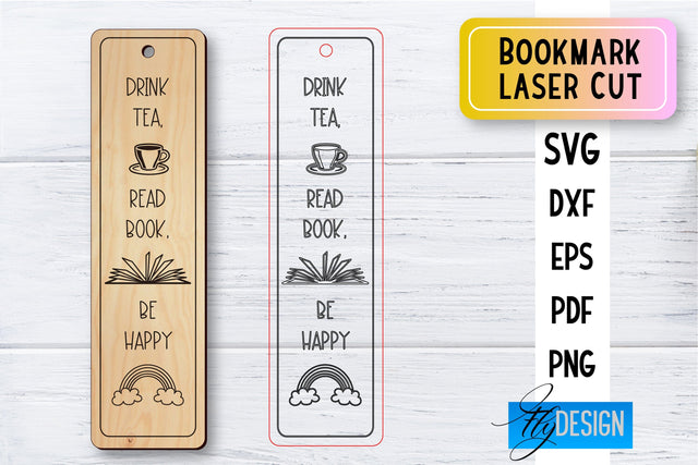 Bookmark Laser Cut SVG | Bookmark SVG Design | CNC Files SVG Fly Design 
