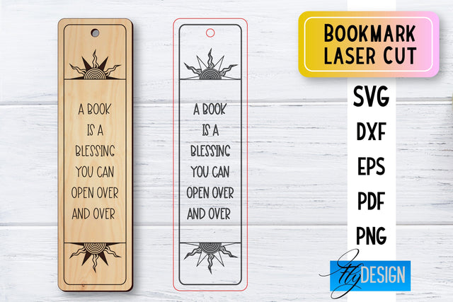 Bookmark Laser Cut SVG | Bookmark SVG Design | CNC Files SVG Fly Design 