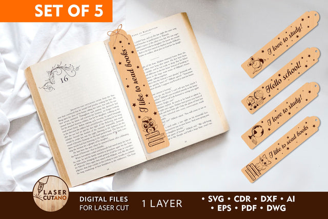 Bookmarks Bundle Cut Files, 3D Designs, Mini Design Bundles SVG LaserCutano 