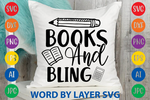 Books And Bling SVG Design SVG Rafiqul20606 