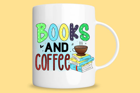 Books and coffee Sublimation PNG Sublimation Regulrcrative 