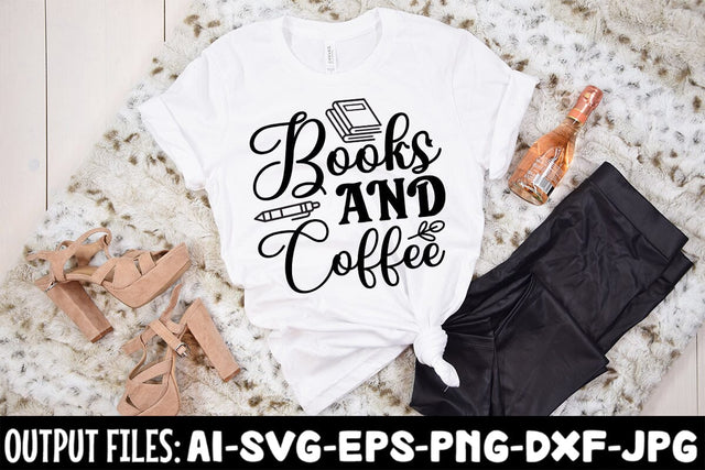 Books And Coffee SVG Design SVG Rafiqul20606 